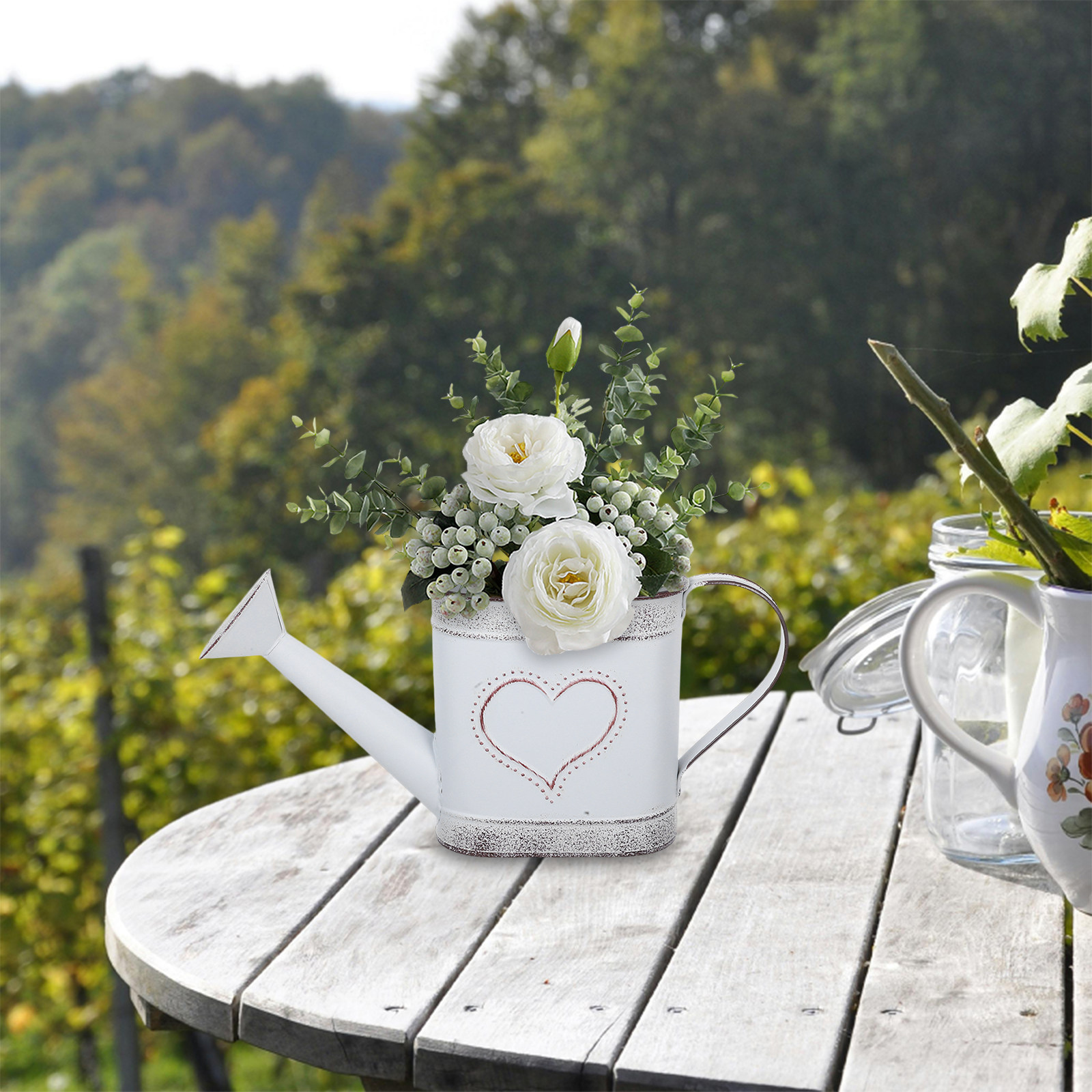 Gardening Tools Photo - Vintage Iron Flowerpot Watering Can -