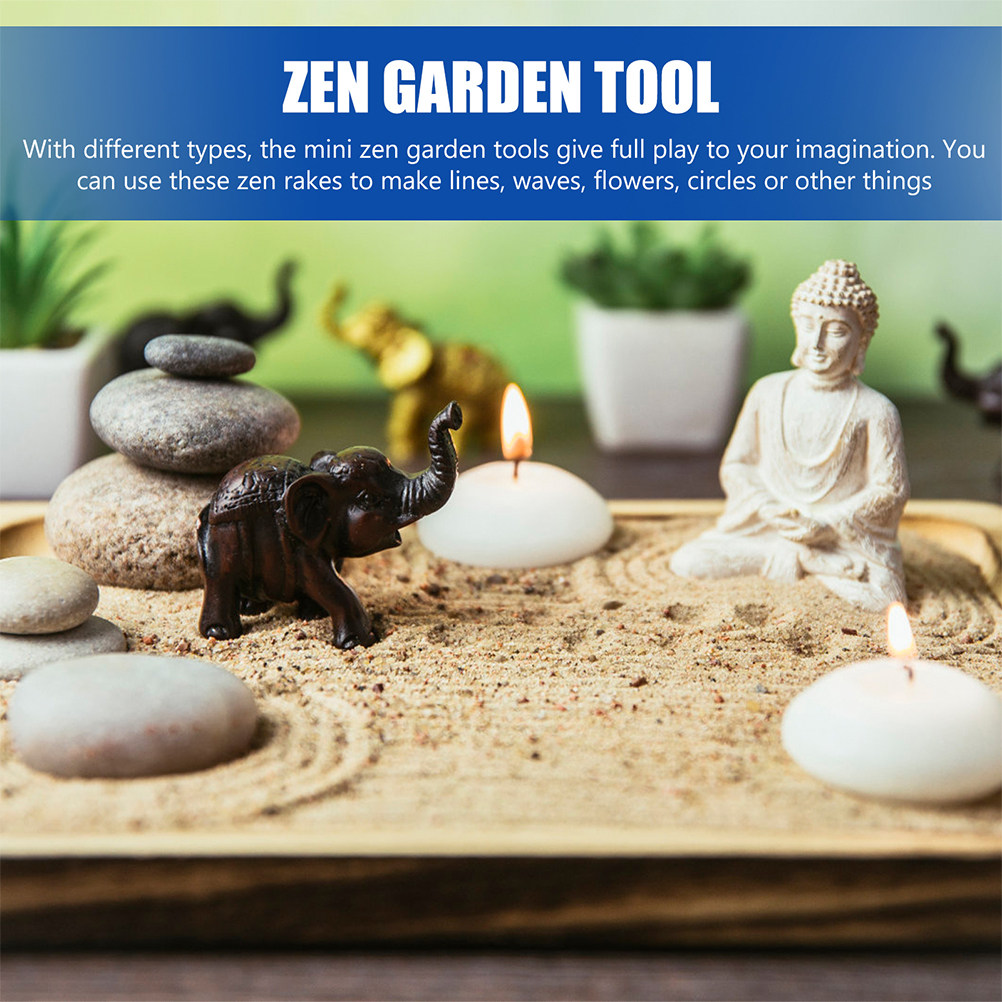 Zen Gardening Tools - 9Pcs Mini Zen Garden Rake Set