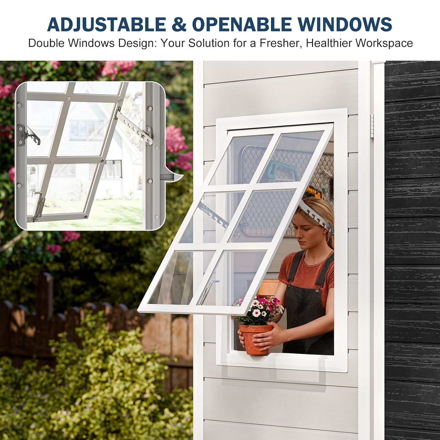 Resin Storage Shed w/Floor & O - Gardening Tool recension och pris