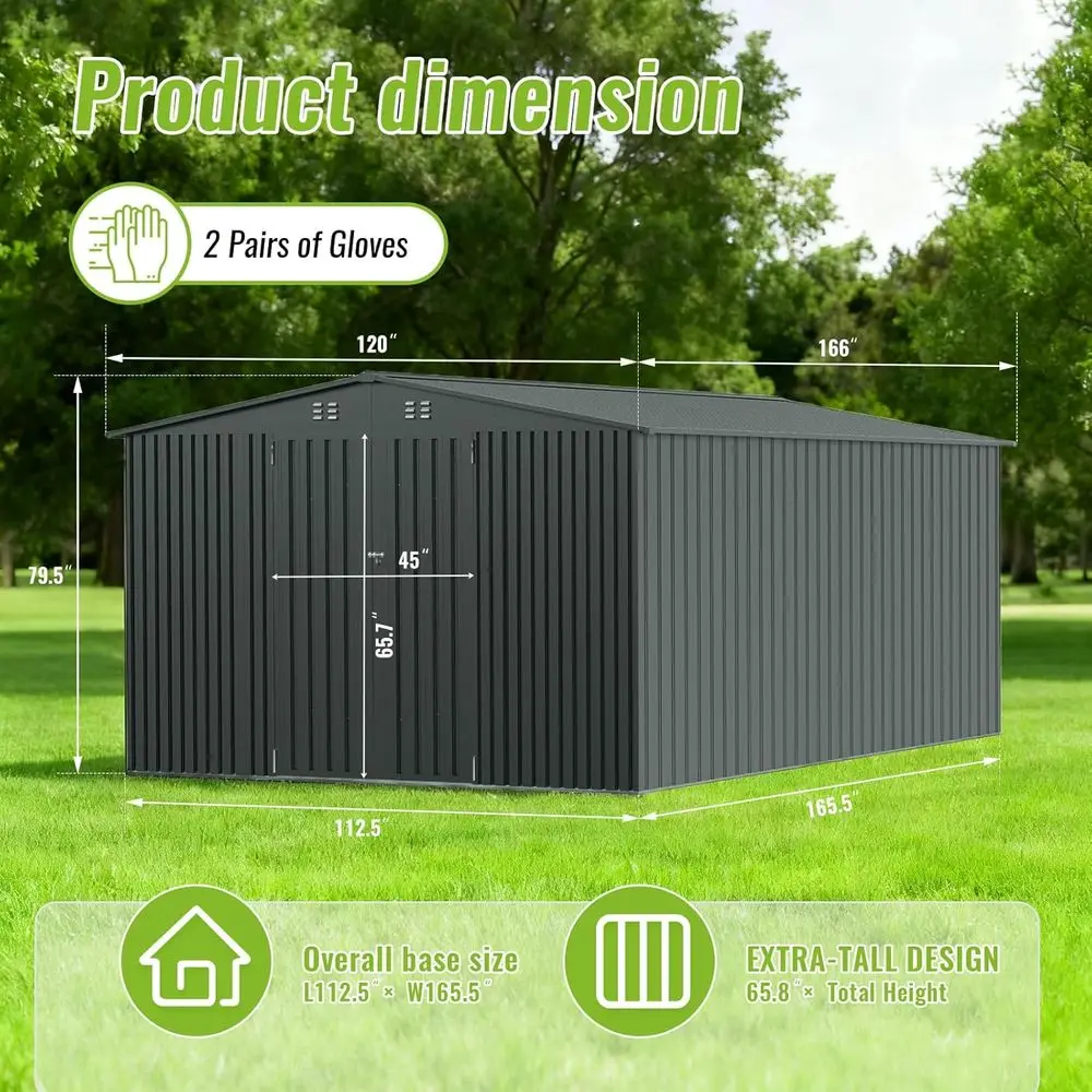 Durable Metal Outdoor Storage  - Gardening Tools And Equipment recension och pris