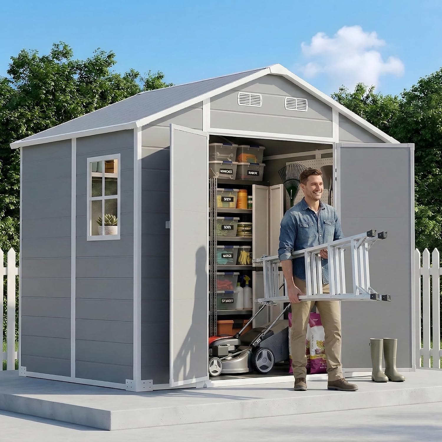 8x6 FT Outdoor Storage Shed wi - Gardening Tool recension och pris