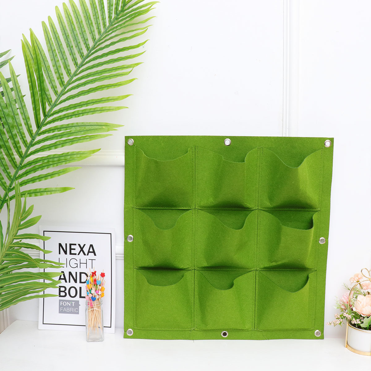 9-Pocket Wall Hanging Plant Ba - Outdoor Planting Bag recension och pris