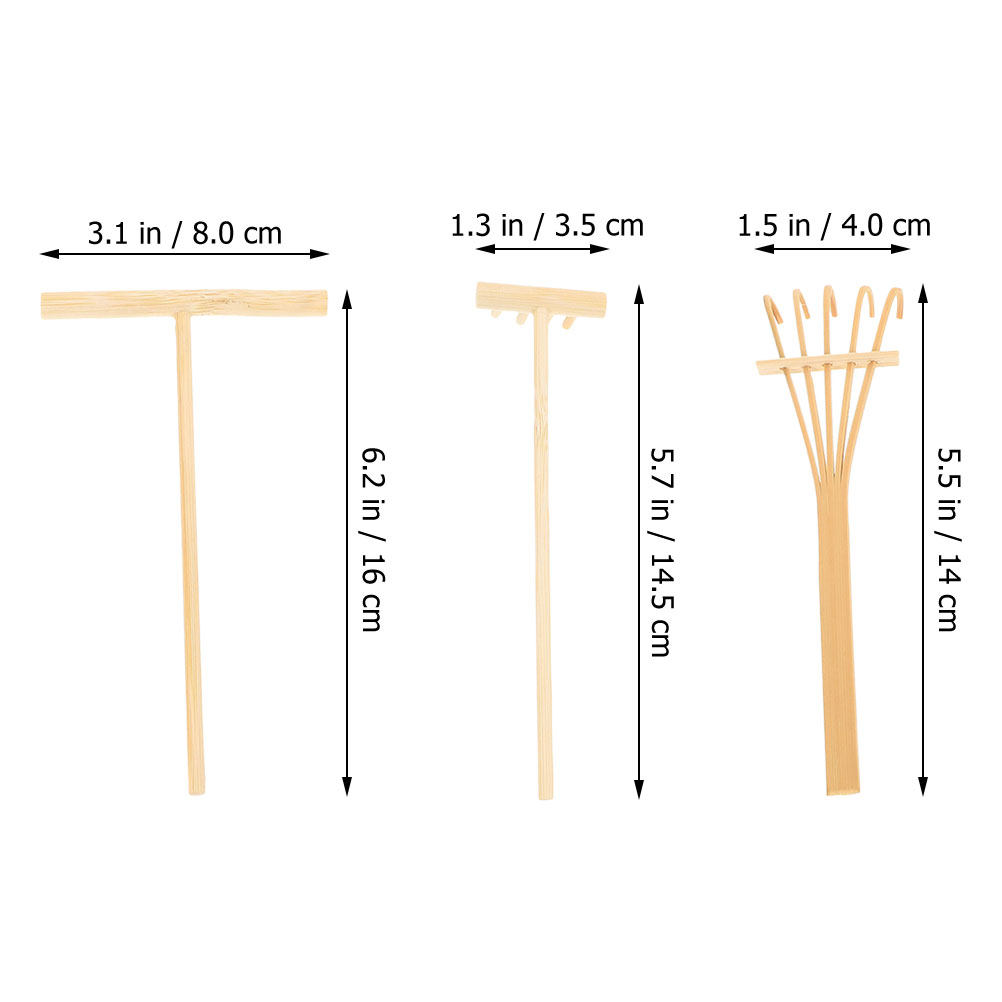 1Set Bamboo Sand Table Rakes M - Zen Gardening Tools recension och pris