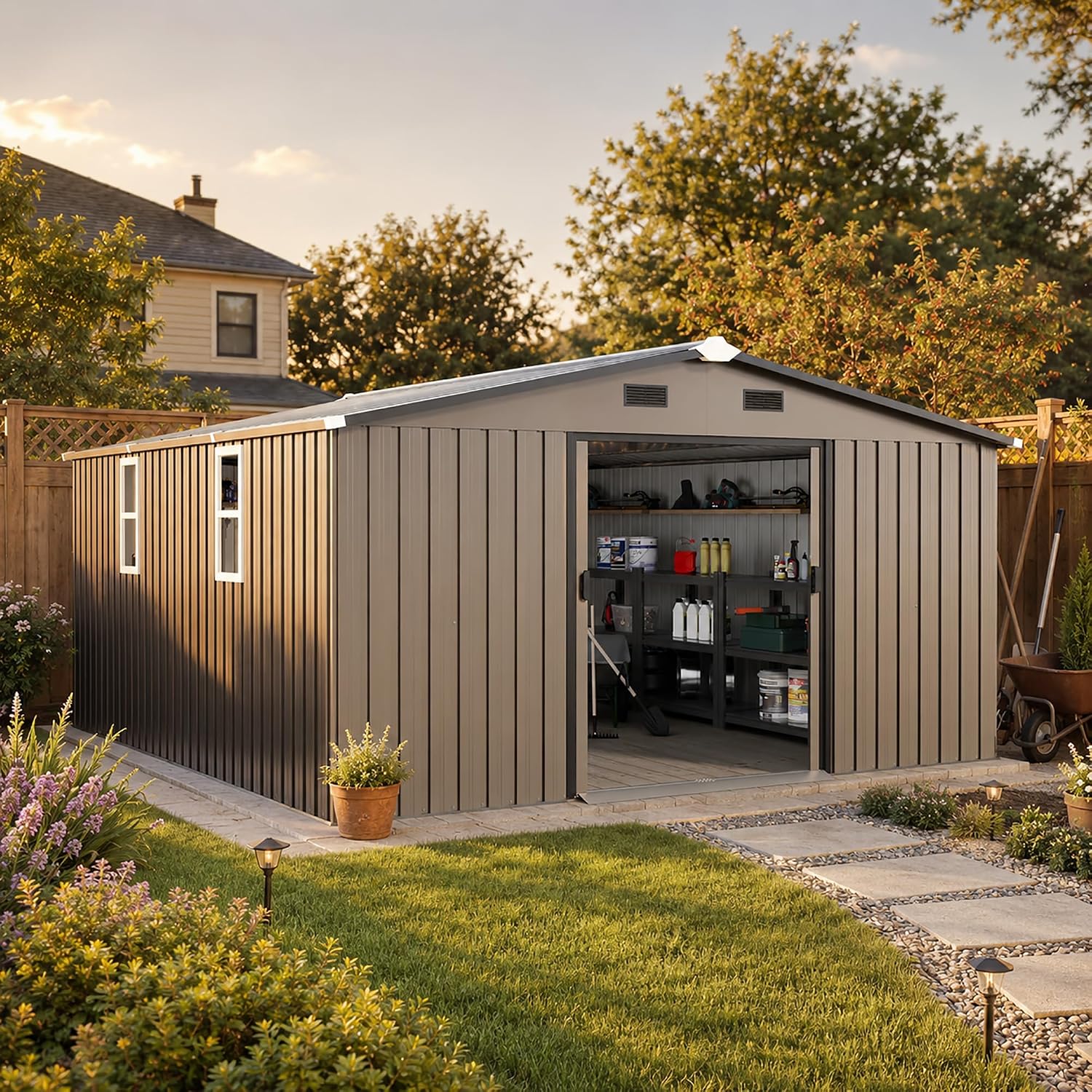 10x12 FT Outdoor Metal Storage - Gardening Tool recension och pris