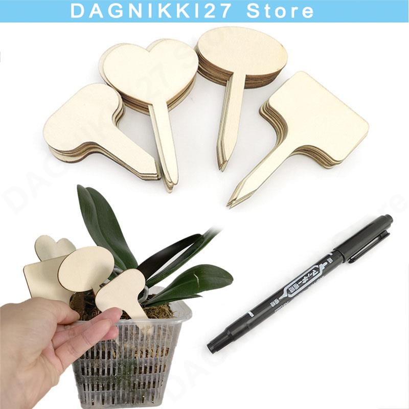 10x T-Type Wooden Plant Labels - Gardening Tools Labeled recension och pris