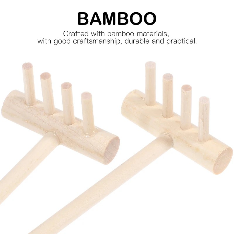 6pcs Mini Bamboo Rake Set for  - Zen Gardening Tools recension och pris