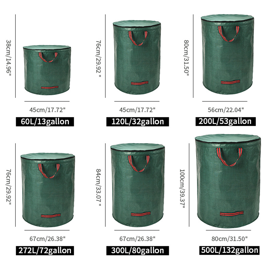 60-500L PP Garden Yard Waste B - Outdoor Planting Bag recension och pris