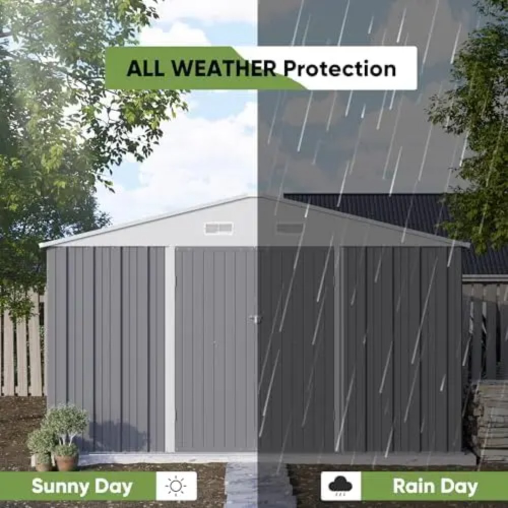 10x10 FT Metal Storage Shed, B - Gardening Tool recension och pris