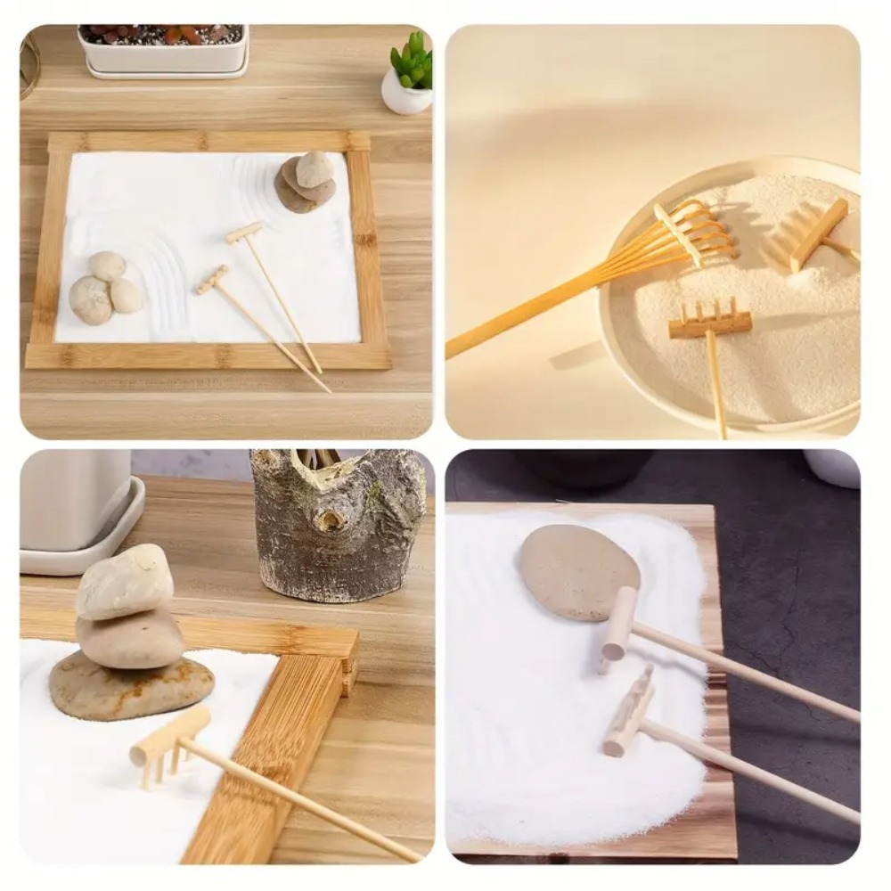 6pcs Mini Bamboo Rake Set for  - Zen Gardening Tools recension och pris