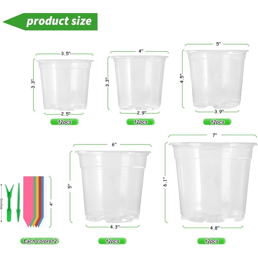 60-Pack Clear Plastic Nursery  - Gardening Tools Labeled recension och pris