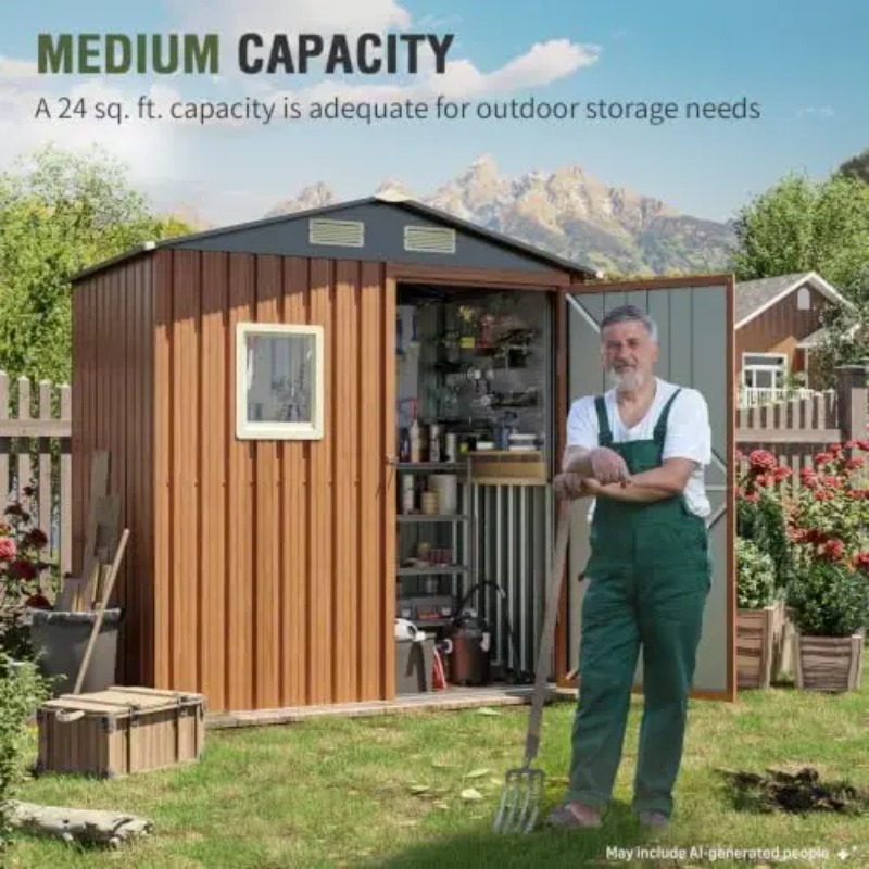 Outdoor Storage Shed 6x4 Ft, L - Gardening Tool recension och pris