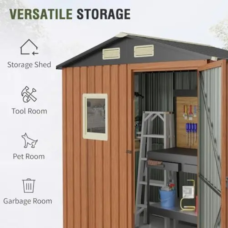 Outdoor Storage Shed 6x4 Ft, L - Gardening Tool recension och pris